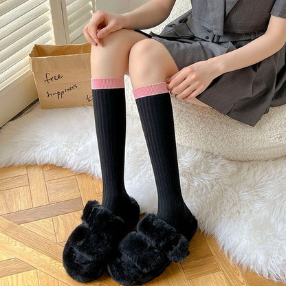 Two Tone Ribbed Socks SpreePicky