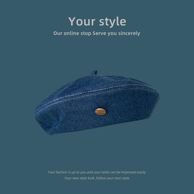 Washed Denim Beret SpreePicky