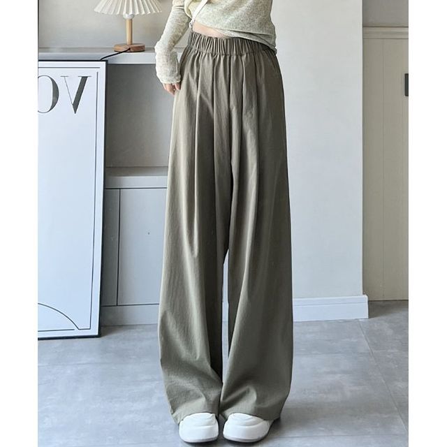 High Rise Plain Pocketed Wide Leg Sweatpants SpreePicky