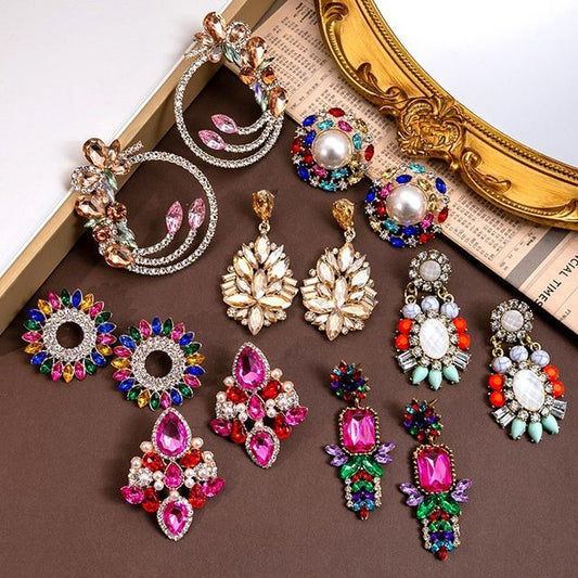 Rhinestone Drop Earring / Stud Earring SpreePicky