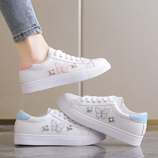 Butterfly Lace Up Sneakers SpreePicky