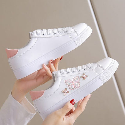 Butterfly Lace Up Sneakers SpreePicky