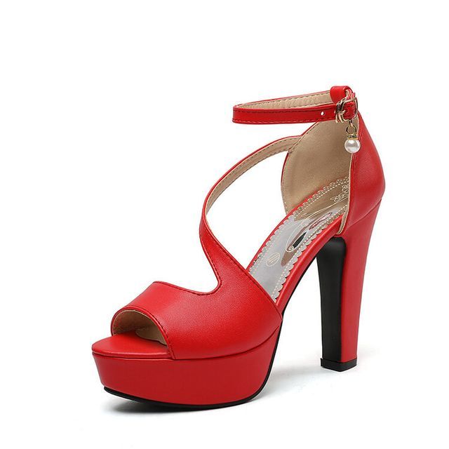 Ankle Strap Platform Chunky Heel Sandals SpreePicky