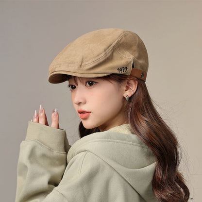 Numerical  Embroidered Flat Cap SpreePicky