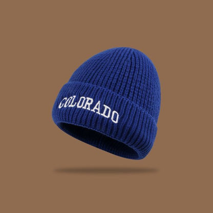 Lettering Embroidered Knit Beanie SpreePicky