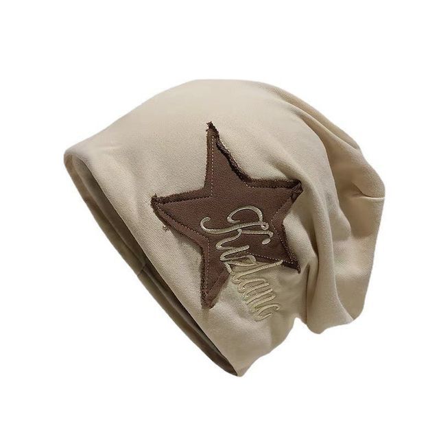 Lettering Star Embroidered Slouchy Beanie SpreePicky