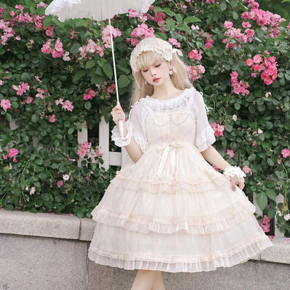 Spaghetti Strap Bow Two Tone Lolita A-Line Dress mySite