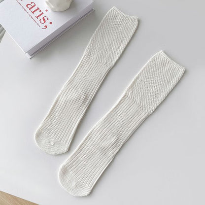 Plain Ribbed Knit Socks SpreePicky