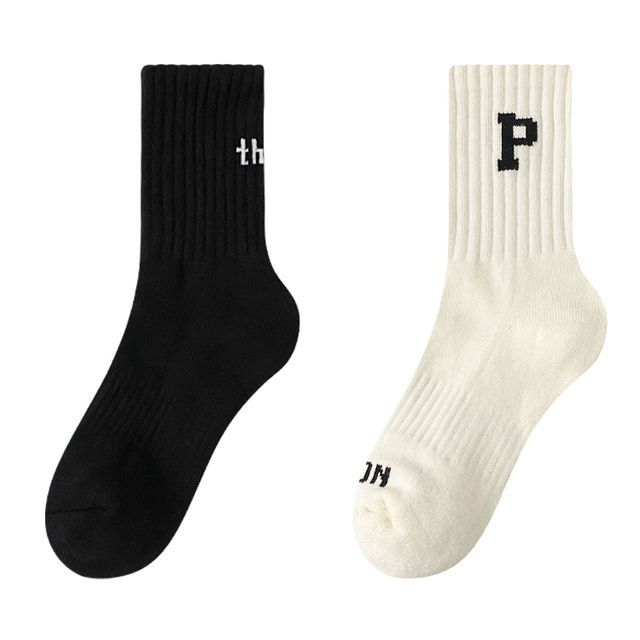 Set of 4 Pairs: Lettering Ribbed Socks SpreePicky