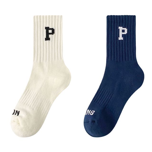 Set of 4 Pairs: Lettering Ribbed Socks SpreePicky