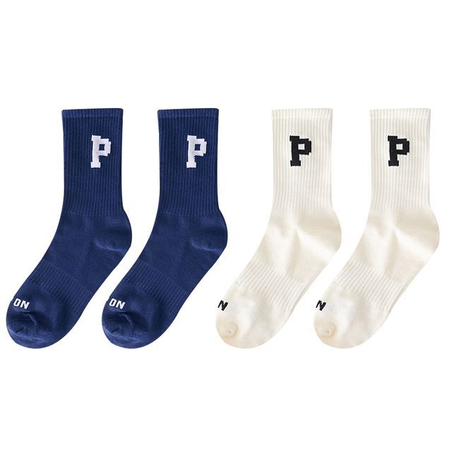 Set of 4 Pairs: Lettering Ribbed Socks SpreePicky