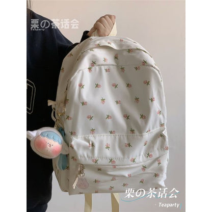 Floral Multi-Pocket Backpack / Bag Charm / Set SpreePicky