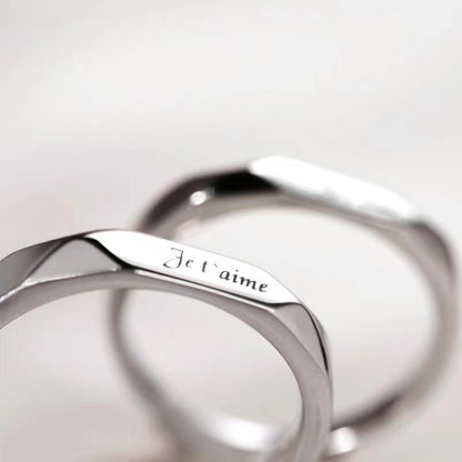 Couple Matching Lettering Alloy Open Ring (Various Designs) / Set SpreePicky