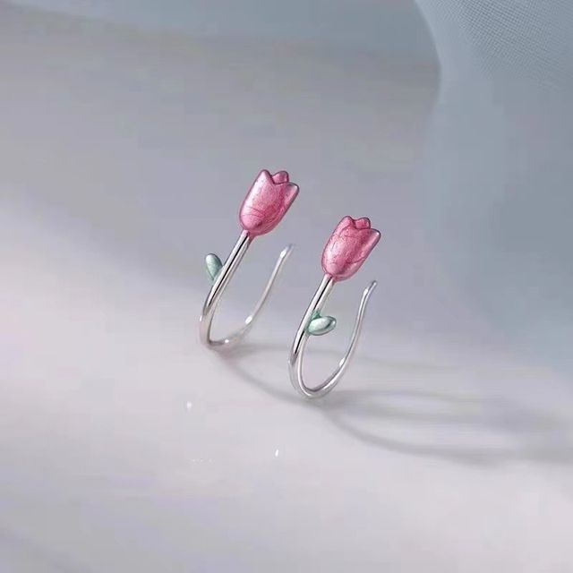 Tulip Glaze Alloy Stud Earring SpreePicky