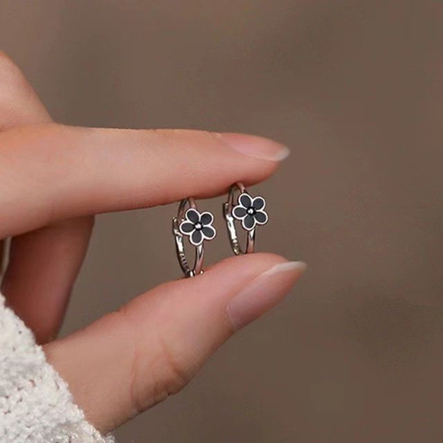 Floral Alloy Huggie Earring SpreePicky