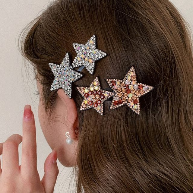 Star Rhinestone Alloy Hair Clip SpreePicky