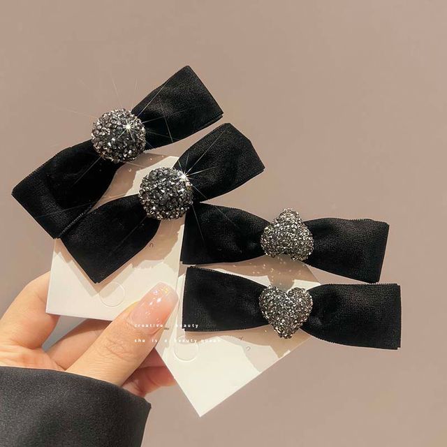 Bow Velvet Hair Clip (Various Designs) SpreePicky