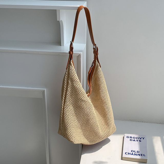 Woven Buckled Tote Bag SpreePicky