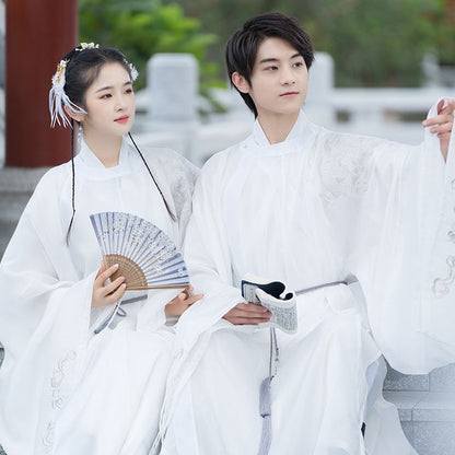 Couple Matching Embroidered Hanfu Blouse / Light Jacket / Pants / Belt SpreePicky