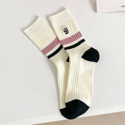 Set of 2 Pairs: Printed Ribbed Socks SpreePicky