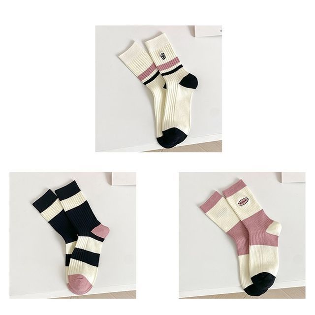 Set of 2 Pairs: Printed Ribbed Socks SpreePicky