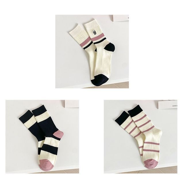 Set of 2 Pairs: Printed Ribbed Socks SpreePicky