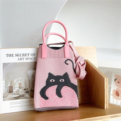 Patterned Knit Mobile Phone Crossbody Bag SpreePicky