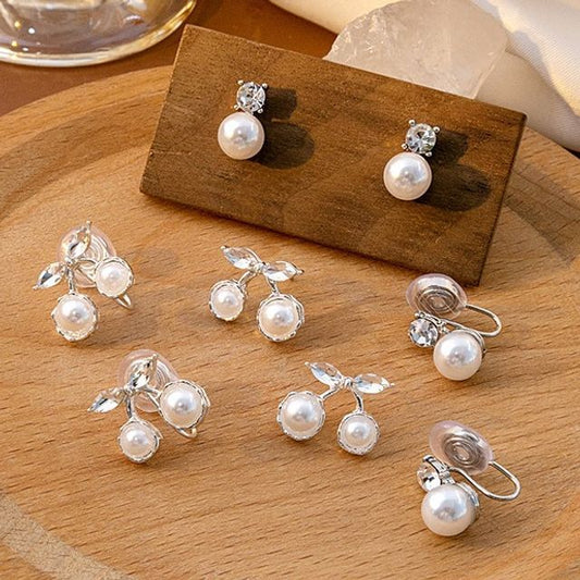 Rhinestone Faux Pearl Alloy Earring SpreePicky