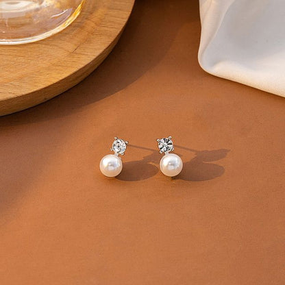 Rhinestone Faux Pearl Alloy Earring SpreePicky