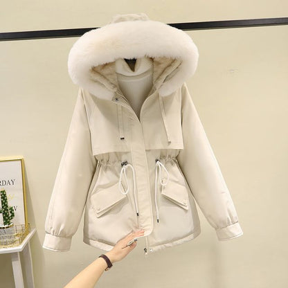 Fluffy Hooded Plain Puffer Jacket SpreePicky