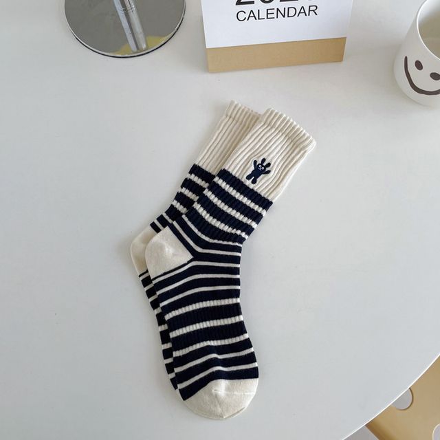 Rabbit Embroidered Socks / Set SpreePicky