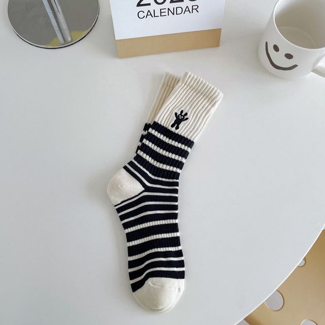 Rabbit Embroidered Socks / Set SpreePicky