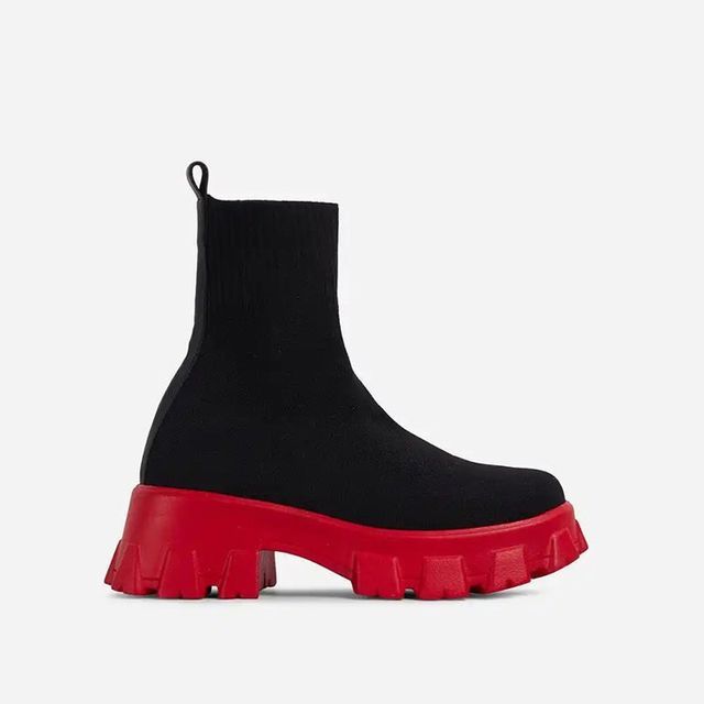 Platform Chunky Heel Sock Boots mySite