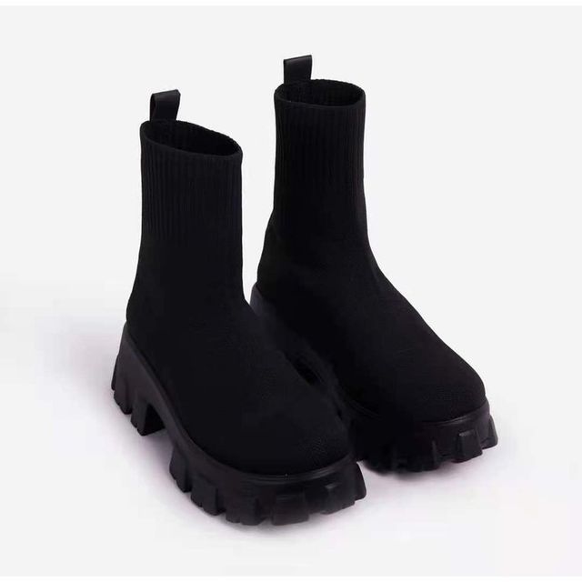 Platform Chunky Heel Sock Boots mySite