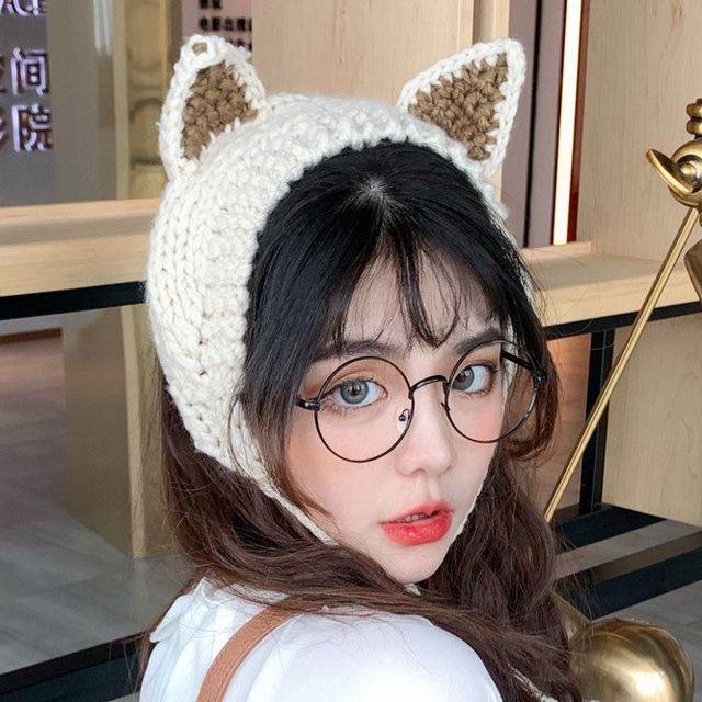 Fox Ear Knit Beanie SpreePicky