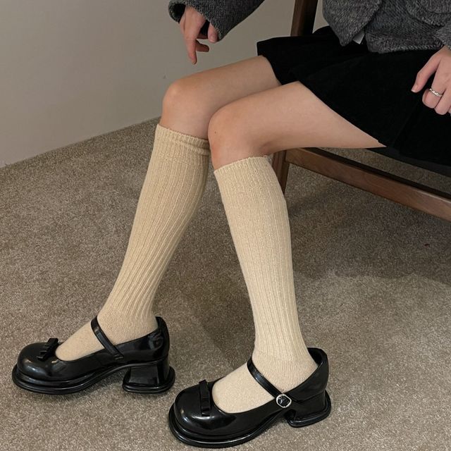 Plain Ribbed Socks