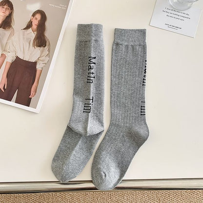 Set Of 2 Pairs: Lettering Socks SpreePicky