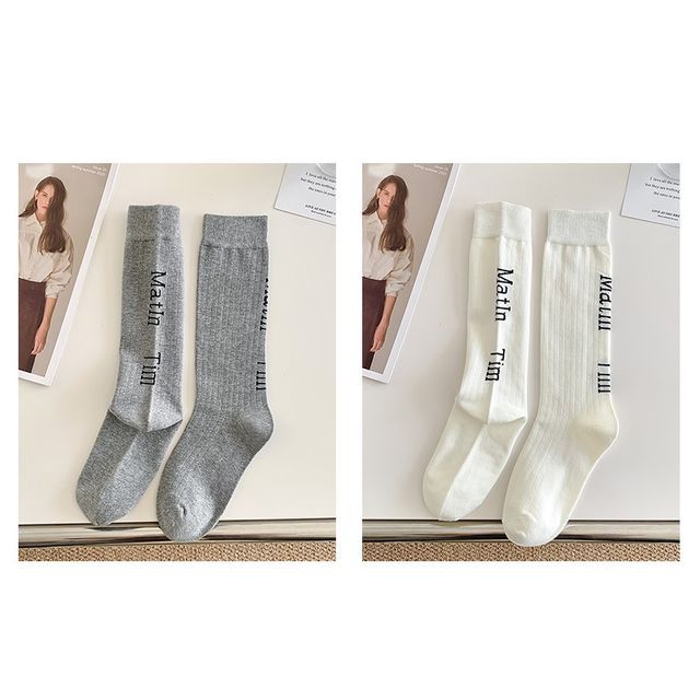 Set Of 2 Pairs: Lettering Socks SpreePicky