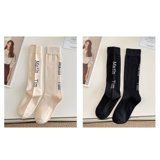 Set Of 2 Pairs: Lettering Socks SpreePicky