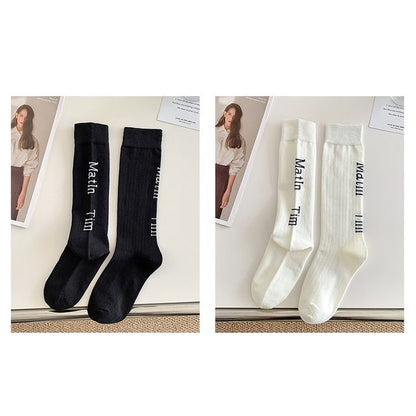 Set Of 2 Pairs: Lettering Socks SpreePicky