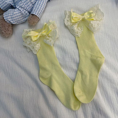 Lace Bow Socks SpreePicky