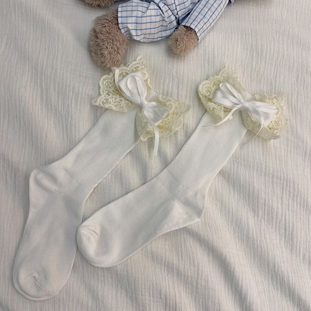 Lace Bow Socks SpreePicky