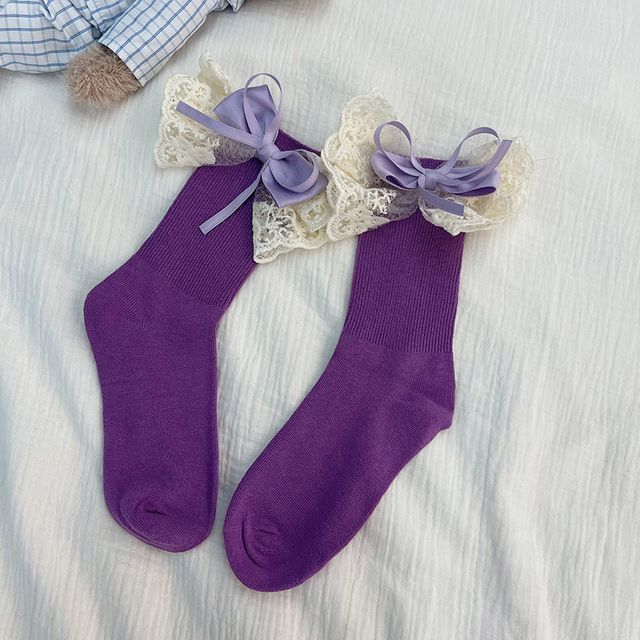 Lace Bow Socks SpreePicky