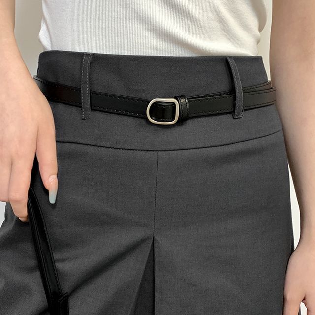 Plain Faux Leather Thin Belt SpreePicky