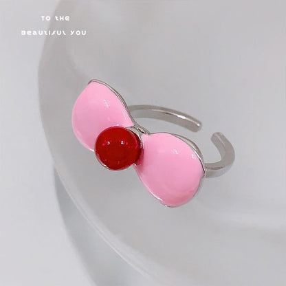 Bow / Heart Gemstone Open Ring SpreePicky