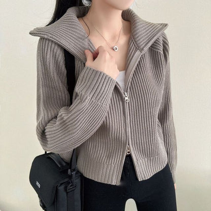 Plain Zip Cardigan mySite