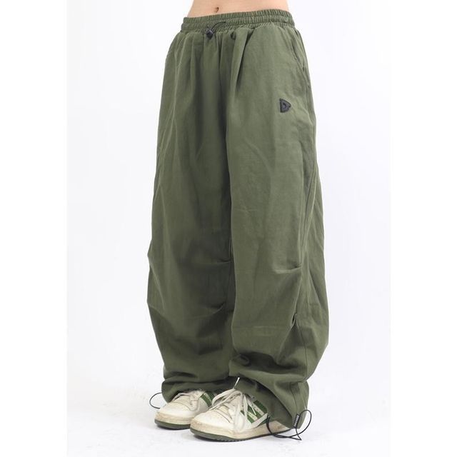 Low Waist Plain Loose-Fit Wide-Leg Cargo Pants SpreePicky