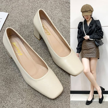 Plain Square Toe Pumps mySite