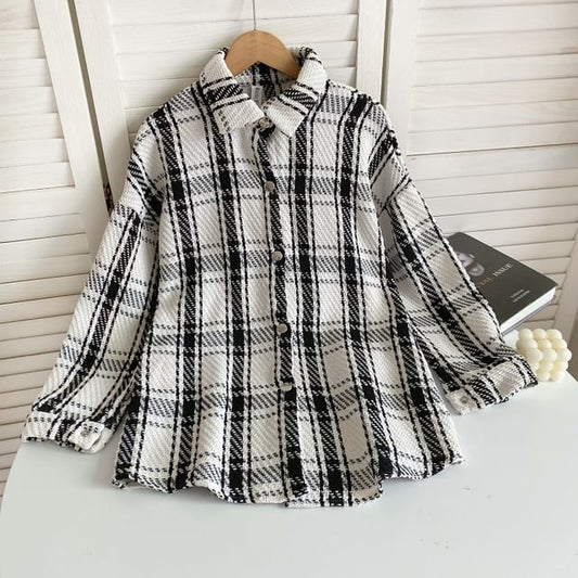 Plaid Button-Up Shirt Jacket mySite