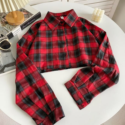 Plaid Button-Up Shirt mySite